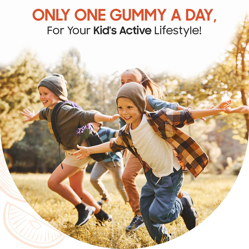 Vitamin D Gummies Kids 1000IU - Natural Orange Flavour Gummies - 4 Months Supply (120 Vitamin D3 Gummies) - One A Day - for 4 Years+ Children - Vegetarian, GMO & Gluten-Free Gummy Vitamin D for Kids - BeesActive Australia
