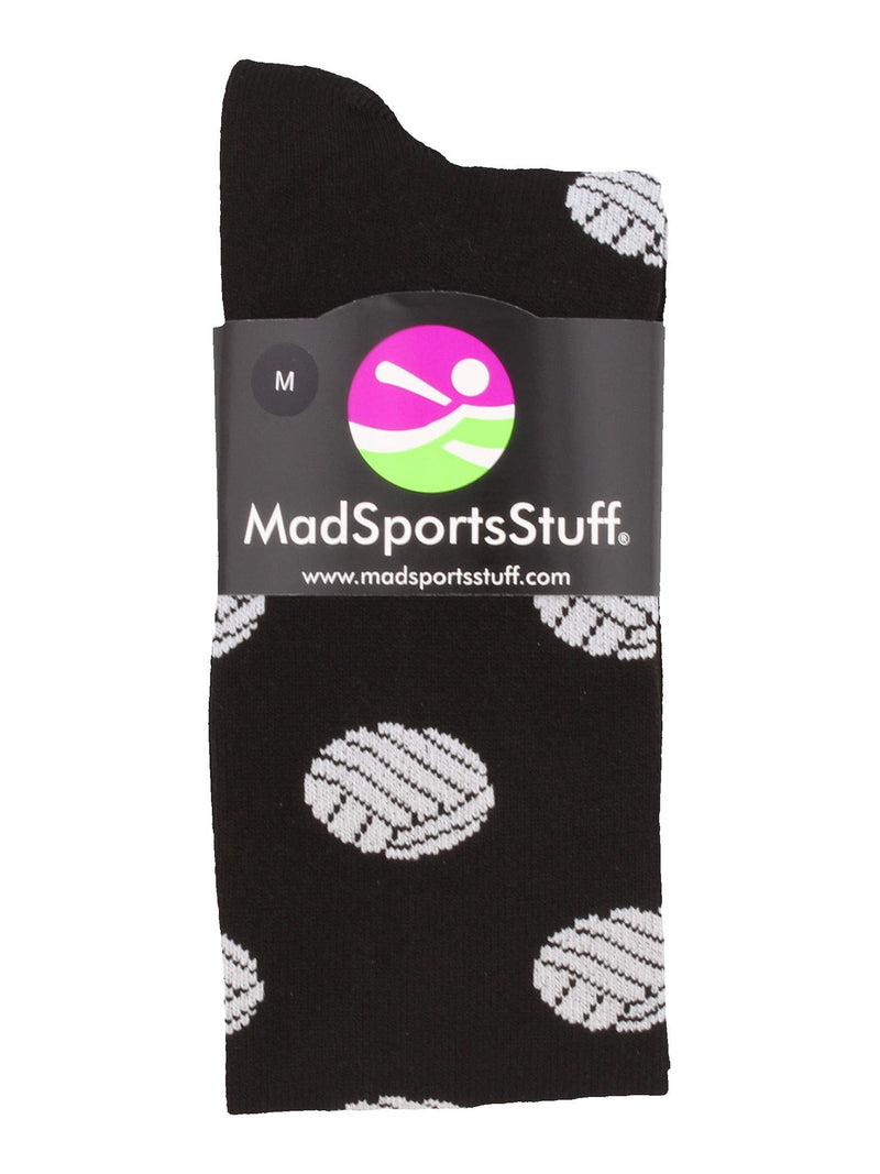 [AUSTRALIA] - MadSportsStuff Volleyball Socks with Volleyball Print Over The Calf Black Medium 