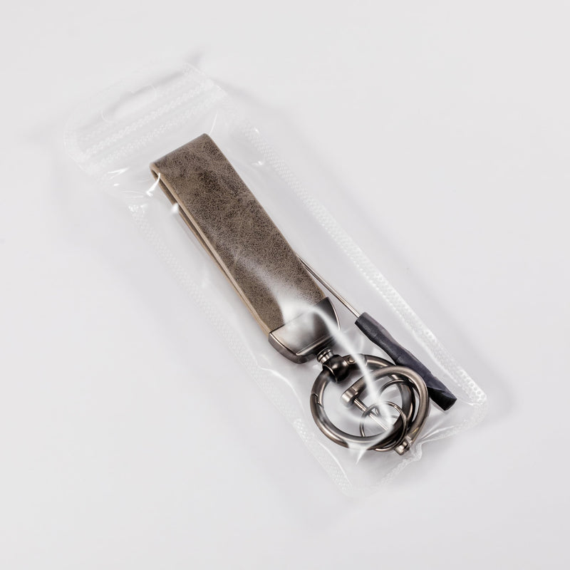 MING DI Genuine Leather Car Keychain,Leather Key Chain Holder, 360 Degree Rotatable, with Anti-Lost D-Ring Marble Stripe Grey - BeesActive Australia