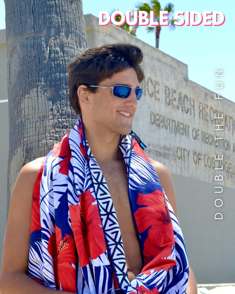 ECCOSOPHY Bundle of 2 Large 71x35 inch Microfiber Beach Towels with Travel Pouch. Designed to Keep You Sand Free and Comfortable. - BeesActive Australia