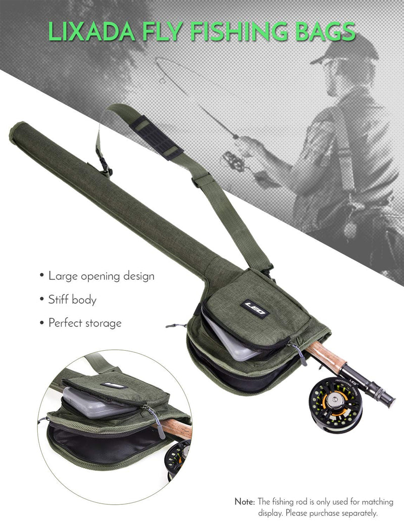 [AUSTRALIA] - Lixada Fishing Rod Case Fishing Tackle Bag Fishing Pole Storage Bag&9' Fly Fishing Rod and Reel Combo with 20 Flies Complete Starter Package Fly Fishing Kit Army Green only Bag 