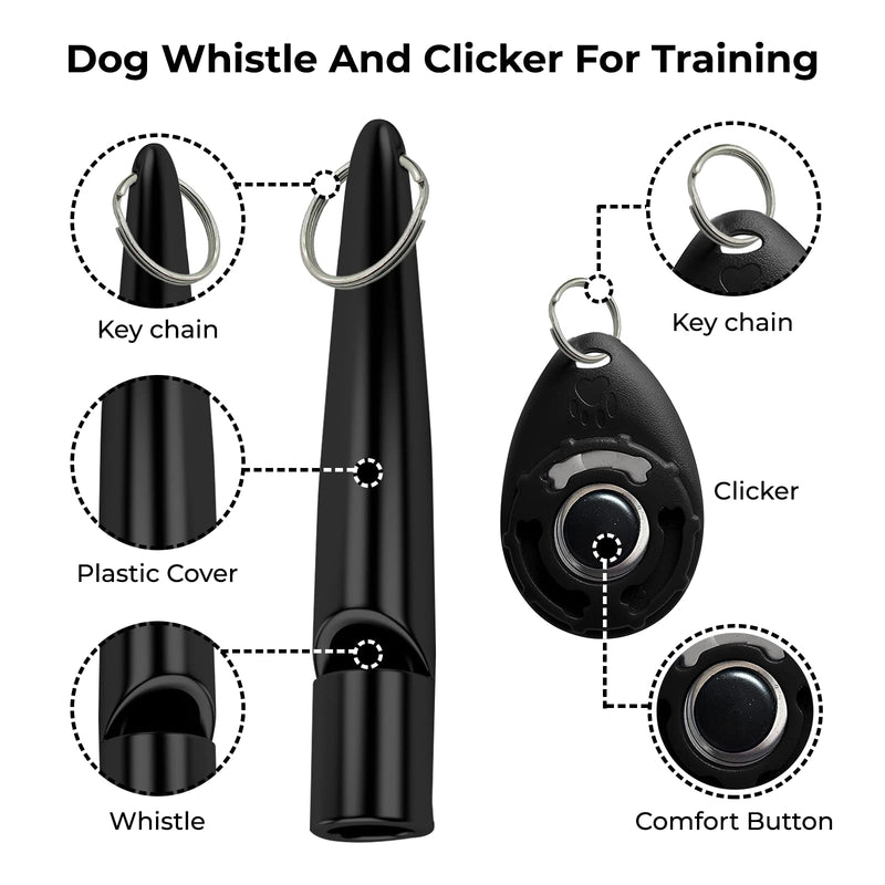 ECOMBOO Dog Whistle and Clicker Set with Straps- ABS Material-Standardized Frequency-Ultrasonic Clicker Training for Dogs and Whistle to Stop Barking. (Standardized Whistle and clicker Set) - BeesActive Australia