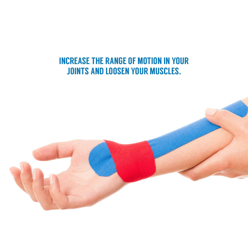 Proworks Kinesiology Tape | 5m Roll of Elastic Muscle Support Tape for Exercise, Sports & Injury Recovery Light Blue - BeesActive Australia