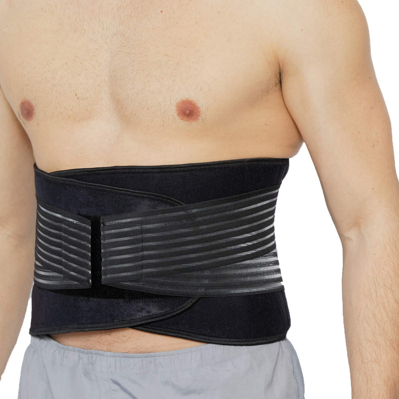 Neotech Care Neoprene Back Brace, Lumbar Support with Double Banded Strong Compression Pull Straps (Black, Size M) Black - BeesActive Australia