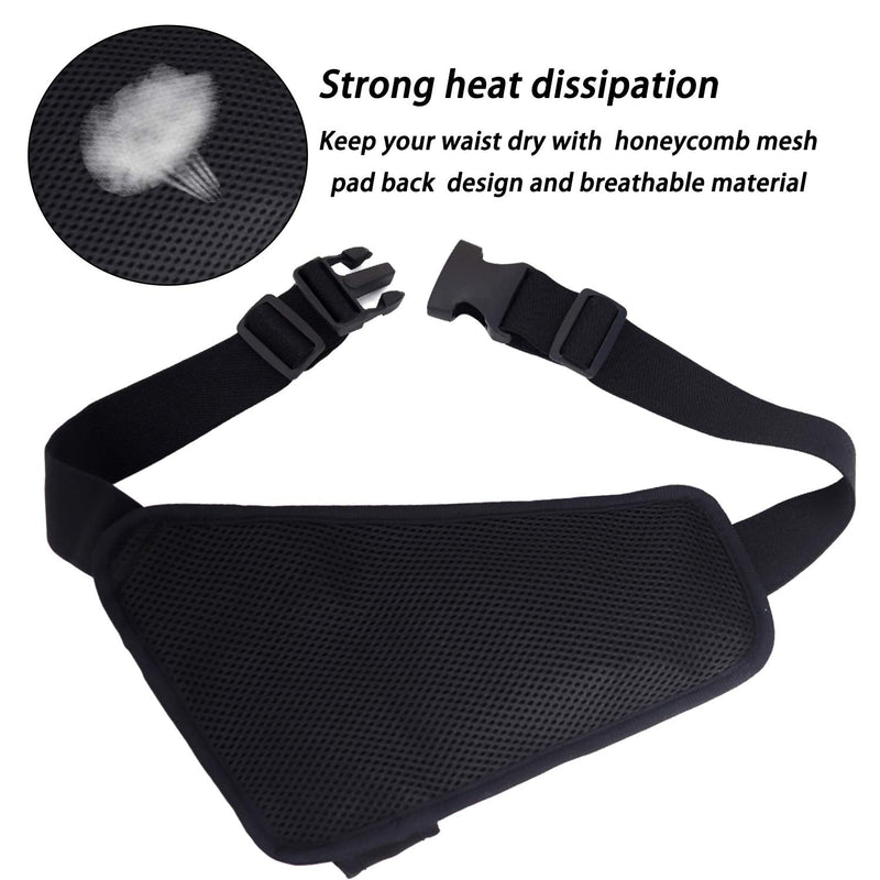 Running Belt Waist Pack with Water Bottle Holder Reflective Fanny Pack with Adjustable Straps Sport Pouch Belt for Fitness Jogging Hiking Travel-Black BLACK - BeesActive Australia