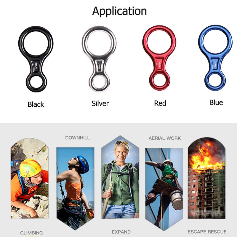 CdyBox 35KN Super 8 Belay Device Titan Figure 8 Descender for Climbing Red - BeesActive Australia
