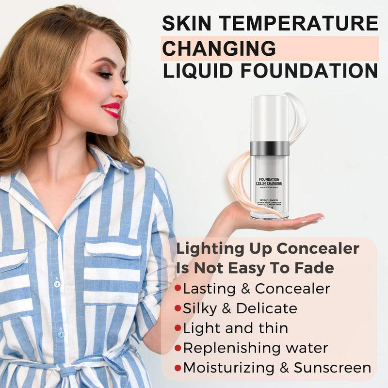 Flawless Foundation Makeup,IFUDOIT Color Changing Liquid Foundation Powerful Concealer, Silky Delicate, Lasting Concealer ,SPF15 Moisturizing Sunscreen ,Great for All Skins（30 ML） - BeesActive Australia