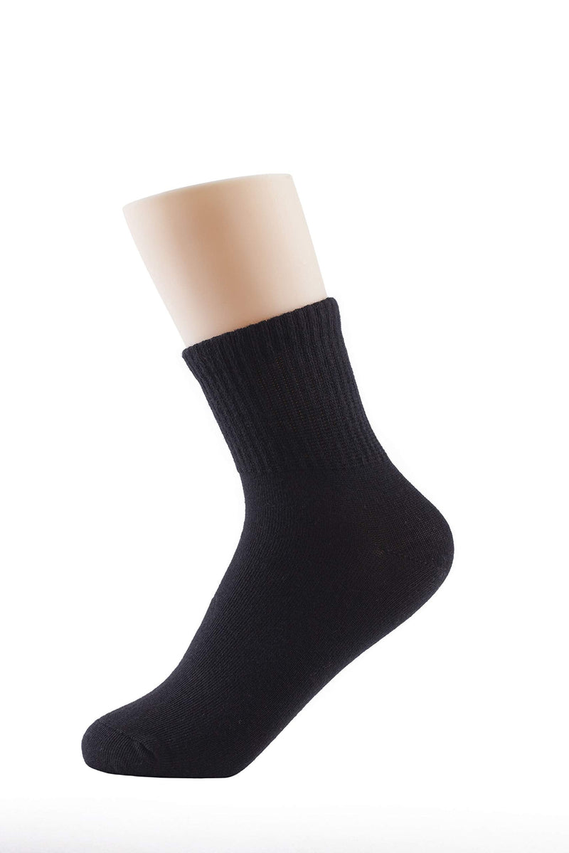 Oohmy Boys Socks 12 Packs Fit for 2-12 Years Old Boys and Girls Cotton Athletic Ankle Socks for Toddler Kids and Big Kids Large Assorted(black+grey) - BeesActive Australia