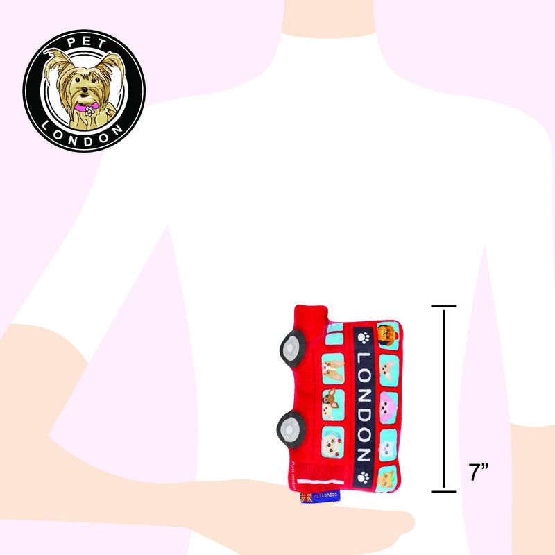 PetLondon Graphical London Red Bus Dog Toy - Fun Printed London Routemaster British Red Soft Plush Toy - 7" - BeesActive Australia
