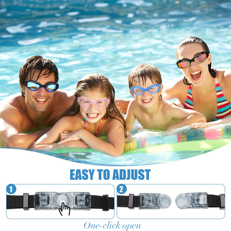 8 Pack Swim Goggles No Leaking Swimming Goggles for Adults UV Protection Pool Goggles Anti Fog Swimming Glasses with Waterproof Nose Clips and Earplugs for Men Women Youth Kids, Multicolor - BeesActive Australia