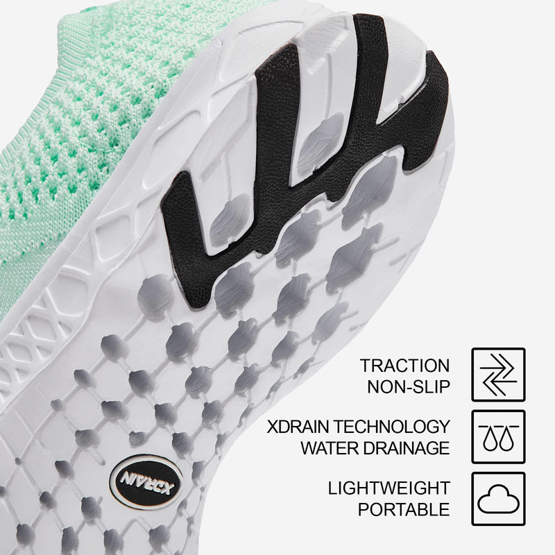 ALEADER Lightweight Womens Quick Drying Xdrain Water Shoes 7 Blue Glass - BeesActive Australia