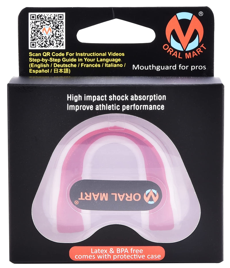 Oral Mart Sports Youth Mouth Guard for Kids (USA Flag & 3 Fangs & 15 Best Colors) | Youth Mouthguard (BPA Free) Football, MMA, Karate, Flag Football, Rugby, Boxing, BJJ, Hockey (/w Vented Case) (Youth, Strapless) Youth (Age 12 & Below) Black Fangs - BeesActive Australia
