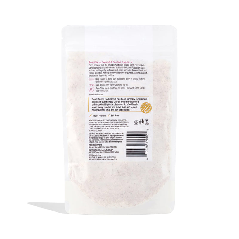 Bondi Sands Tropical Rum Coconut & Sea Salt Body Scrub | Oil-Free Formula Gently Exfoliates + Removes Impurities with Coconut Husk & Walnut Shell, Self Tan Friendly, Vegan + Cruelty Free | 250g/8.8 Oz - BeesActive Australia