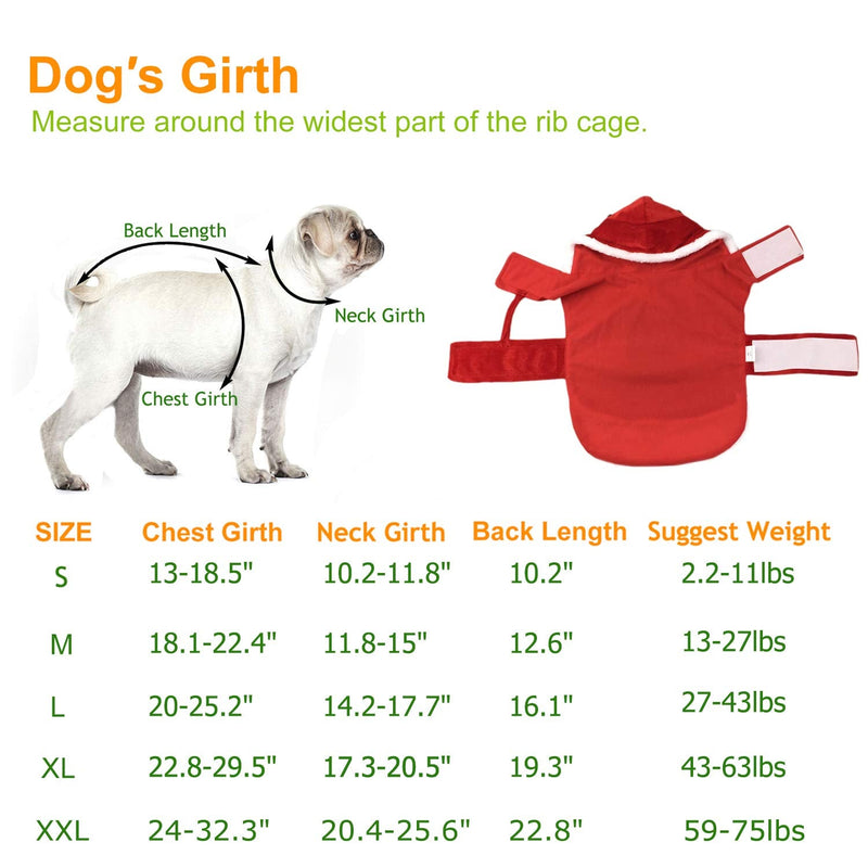 BWOGUE Santa Dog Costume Christmas Pet Clothes Santa Claus Riding Pet Cosplay Costumes Party Dressing up Dogs Cats Outfit for Small Medium Large Dogs Cats XXL(Neck:20.4-25.6'' Chest:24-32.3") - BeesActive Australia
