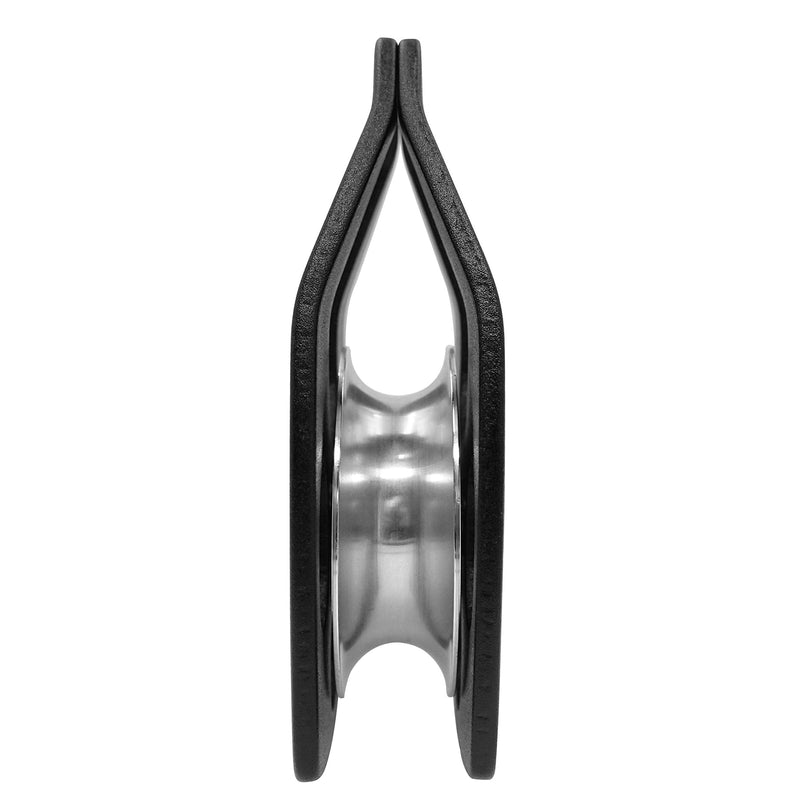 GM CLIMBING 32kN UIAA Certified Large Rescue Pulley Single/Double Sheave with Swing Plate CE/UIAA Single Pulley - Black - BeesActive Australia