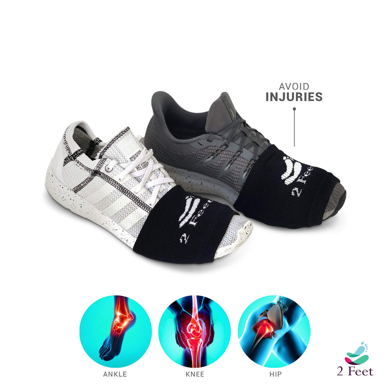 2 FEET Socks for Dancing on Smooth Floors, Dance Socks Over Sneakers, Smooth Pivots and Turns on Wood Floors, 1 Pair Pack Black - BeesActive Australia
