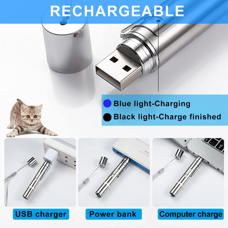 AYZUTQL Cat Laser Pointer Toy, Cat Laser Toy Rechargeable Laser Pointer Cat Toys for Indoor Cats Chaser Laser Light Interactive Exercise Toys for Indoor Playing Cat Toy Lazer Pointer handheld laser for cats - BeesActive Australia