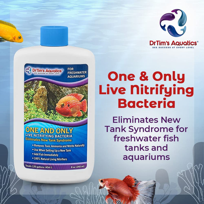 DrTim’s Aquatics Freshwater Aquarium Products, 100% Natural Eco-Friendly Fish Tank Cleaner, Clarifies Water, Removes Toxin, Hidden Waste, Reduces Organics, Blocks Bacteria and Optimizes Water Quality One & Only 8 oz - Treats 120 Gallons - BeesActive Australia