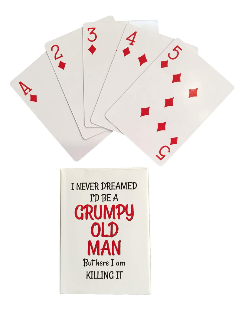 Grumpy Old Man Jumbo Index Playing Cards - Large Print for Seniors - Gag Present for 50th 60th 70th 75th 80th Birthday - Poker Sized for Texas Holdem, Bridge, Euchre, War - Men Novelty - BeesActive Australia