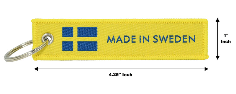 Great 1 Products Country Flag Made In Keychain Tag with Key Ring - Keys, Cars, Trucks, Motorcycles, Gifts - EDC Made in Sweden - BeesActive Australia