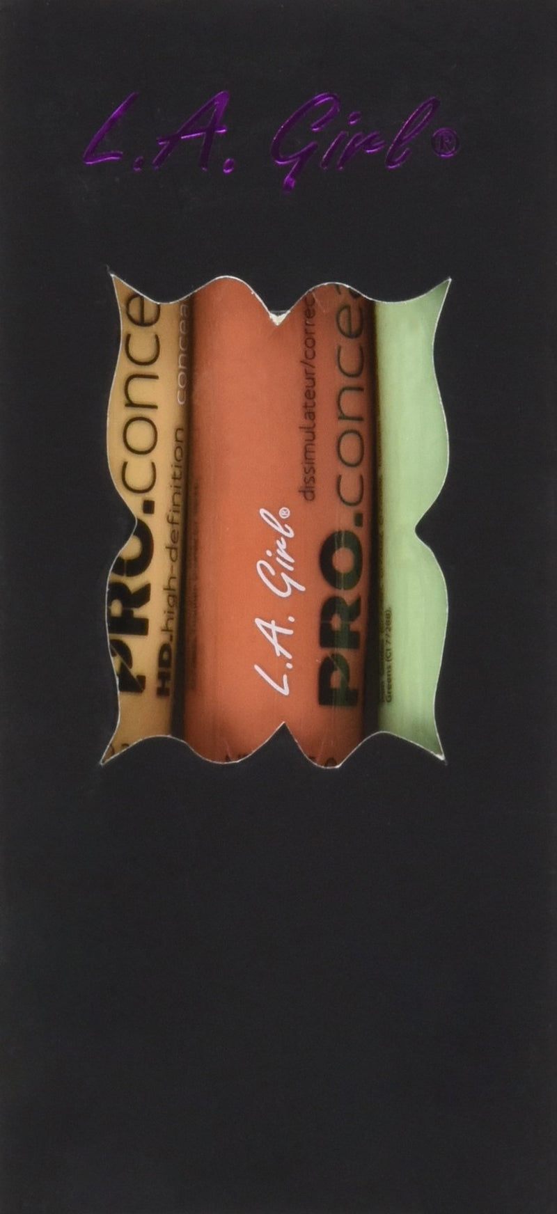 L.A. Girl Pro Conceal Set Orange, Yellow, Green Correctors, Pack of 3 (LAX-GC990+GC991+GC992-B) Without Sponge - BeesActive Australia