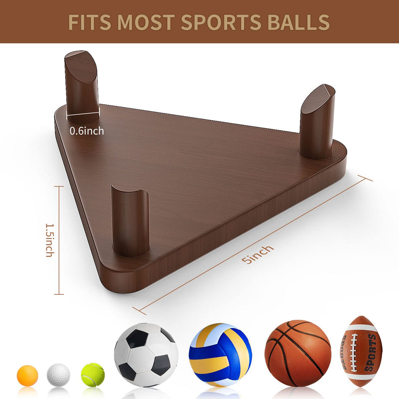 Ball Stand Holder,Ball Display Stand Wooden for Football Basketball Stand Soccer Ball Holder,Rugby Ball Volleyball Sports Ball Storage Rack Made of Solid Wood,Trophy Autograph Memorabilia Display Case - BeesActive Australia