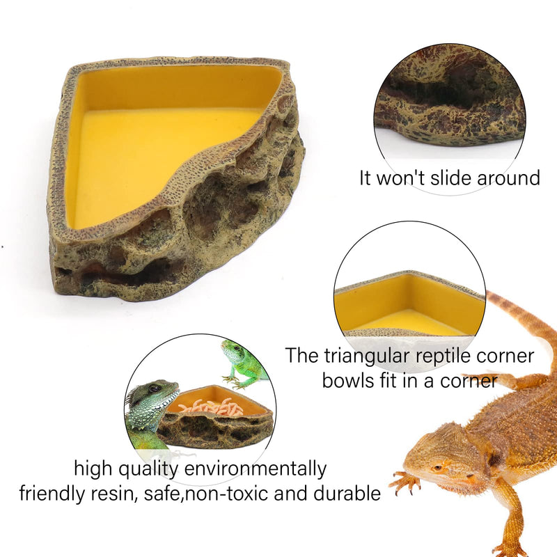 Reptile Feeder Resin Bowl Amphibian Reptile Bowl for Reptile Lizard Gecko Bearded Dragon Turtle - BeesActive Australia