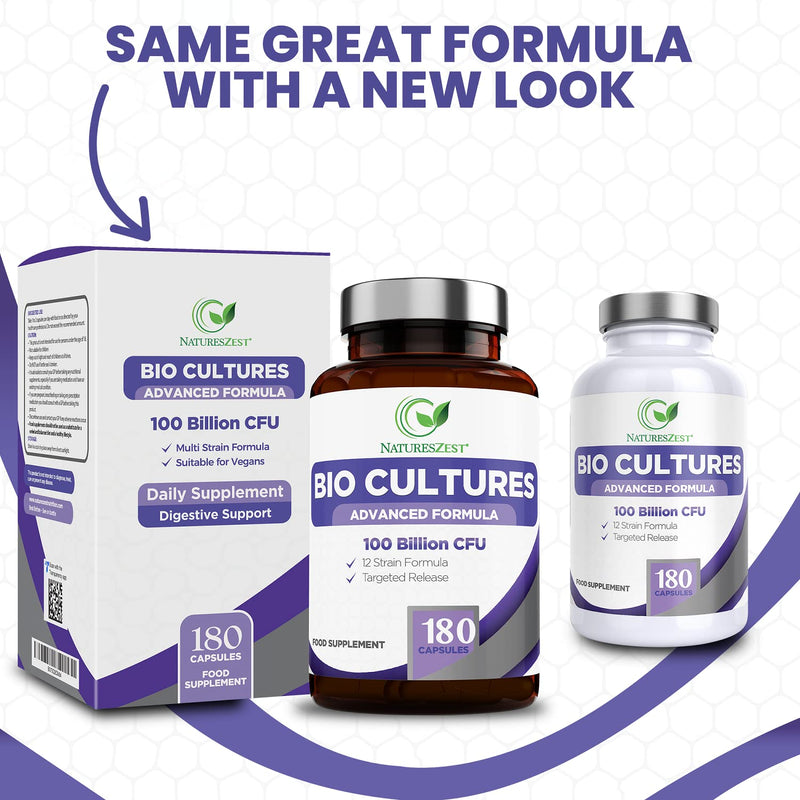 Bio Cultures Complex Probiotics 100 Billion CFU with Prebiotics, 180 Vegan Caps � Lactobacillus Plantarum & Saccharomyces Boulardii Probiotic - 6 Month Supply, Probiotics for Women, Packaging May Vary - BeesActive Australia