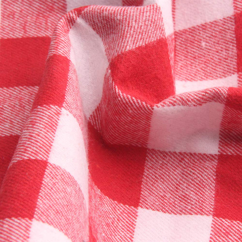 YAKA Pet Dog Bandana Triangle Bibs Scarf, Double-Cotton Plaid Printing Kerchief Set Accessories for Small and Medium Dog Small/Neck Circumference Suitable 8.6-15inch Red and Black lattices - BeesActive Australia