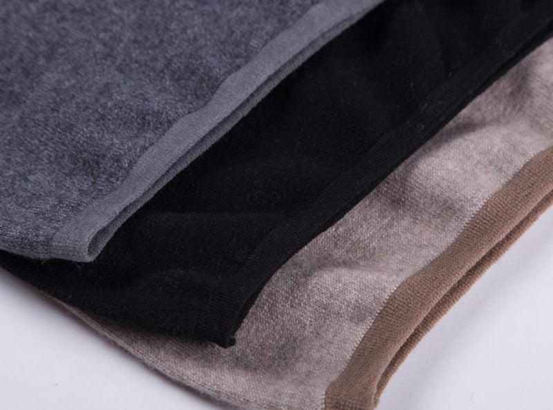 Thermal Lumbar Support Cashmere Knit Stomach Kidney Warmer Abdominal Binder Lower Back Belt Brace Waist Trimmer Band Elastic Back Stomach Kidney Protector Postpartum Belly Wrap Warming Kidney Recover L Black - BeesActive Australia