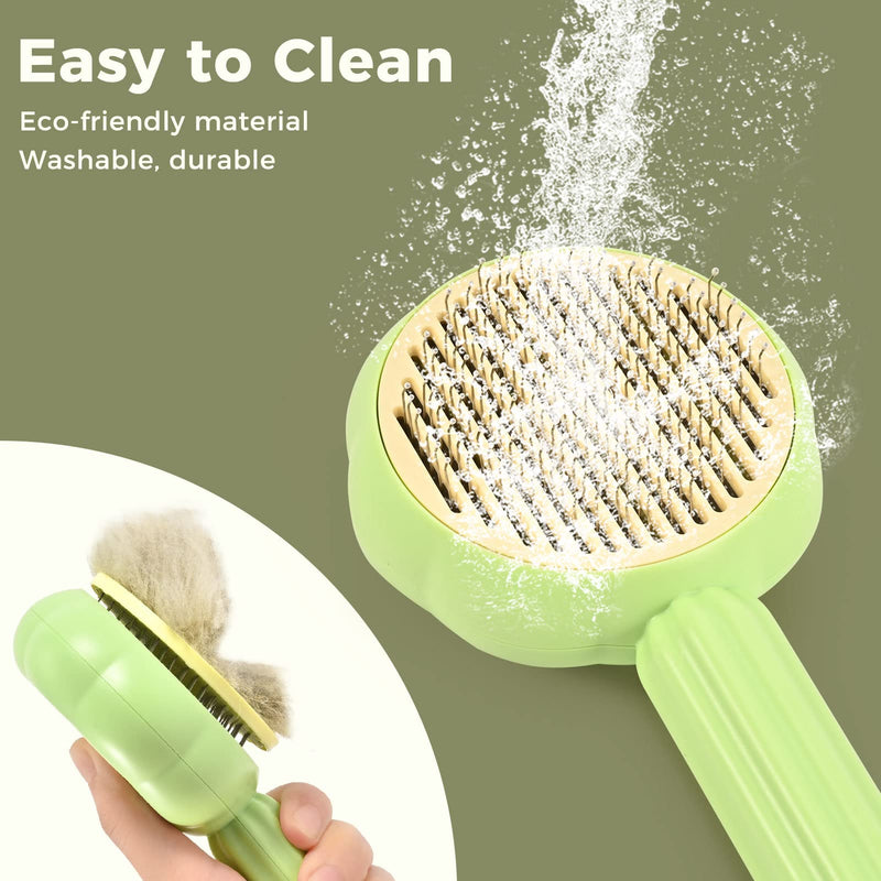OurMiao Sunflower Cat Dog Brush for Shedding, Dog Hair Brush, Pet Grooming Brush for Short Long Haired Dogs Cats Rabbits (Green) Green - BeesActive Australia