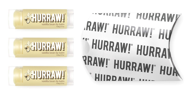 Hurraw! Vanilla Bean Lip Balm, 3 Pack: Organic, Certified Vegan, Cruelty and Gluten Free. Non-GMO, 100% Natural Ingredients. Bee, Shea, Soy and Palm Free. Made in USA - BeesActive Australia