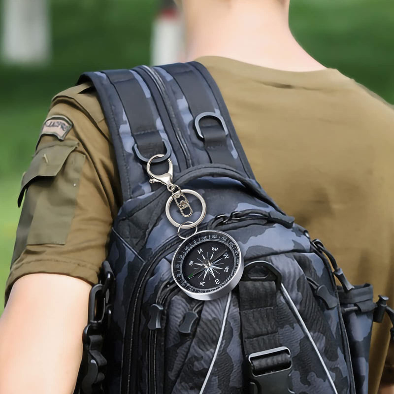 Aginkgo Pocket Compass Camping Survival Compass Ring Key Chain Compass Multifunctional Classic Compass Mini Metal Aluminum Alloy Compass Hiking Camping Motoring Boating Backpacking - BeesActive Australia