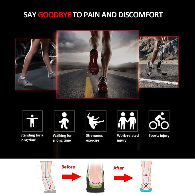 Orthotic Inserts 3/4 Length, Plantar Fasciitis Insoles with Metatarsal Pads Heel Cushion for Men and Women, High Arch Support Shoe Inserts for Flat Feet, Overpronation, Walking Running, M Medium (6-9.5 UK) - BeesActive Australia