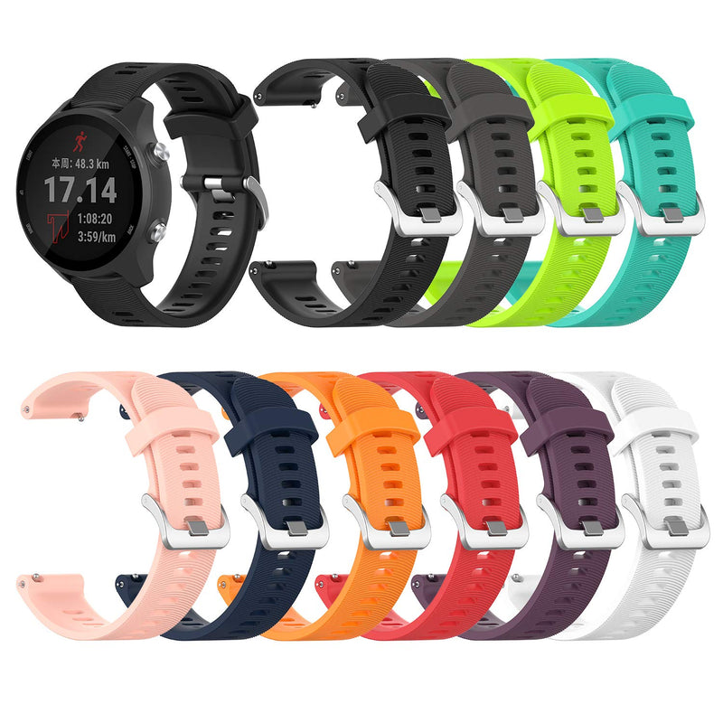 QGHXO Band for Garmin Forerunner 245, Soft Silicone Replacement Band for Garmin Forerunner 245 / Forerunner 645 (No Tracker, Replacement Bands Only) A-Black&Red&Navy - BeesActive Australia
