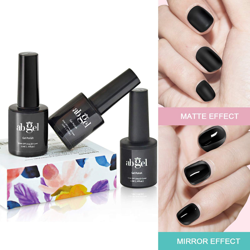 Abgel Gel Top Coat Matte Nail Polish Set, No Wipe Gel Base and Top Coat Nail Polish, Soak Off UV LED Clear Nail Polish Matte Top Coat, 12 ml Each Bottle (Pack of 3) Base&Top Coat Set 08 - BeesActive Australia