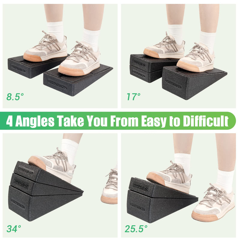 Slant Board for Calf Stretching, 5 Adjustable Angles Foot Stretcher for Physical Therapy, 480 lbs Weight Capacity Foam Incline Board Wedge for Home Exercise, Squats and Calf Stretch - BeesActive Australia
