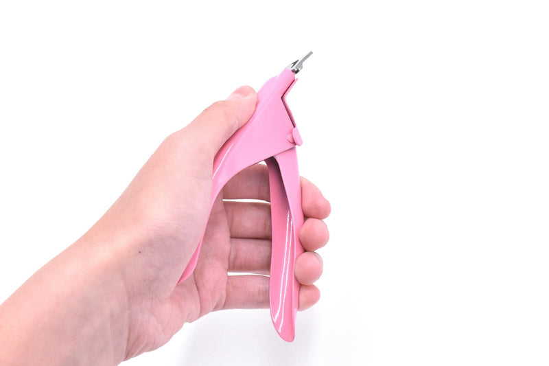 Color Painted Stainless Steel False Nail Tip Clipper Cutter Trimmer Manicure Pedicure Nail Art Tool (Pink) Pink - BeesActive Australia