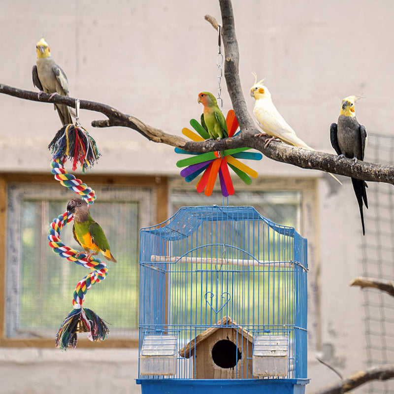 RLRICH Bird Colorful Chewing Toys Parrot Foraging Shredder Toys Shred Hanging Foraging Toys,Comfy Perch Parrot Toys for Rope Bungee Bird Toy 6 PACK - BeesActive Australia