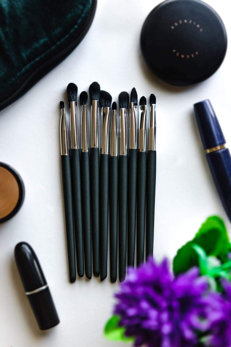 Professional Makeup Brush Set Collection, 10pcs Set High End Cosmetic Brush with Bag, Cruelty Free Synthetic Soft Bristles for Foundation Powder Blush Eye Shadow… (Green) Green - BeesActive Australia