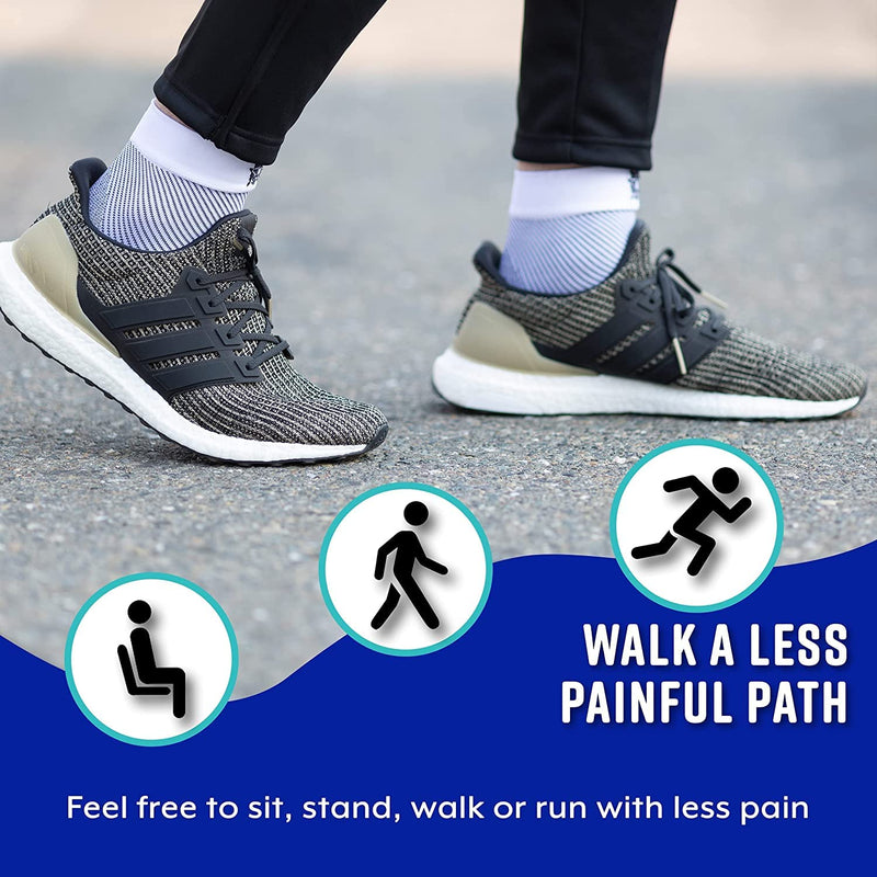 Bitly Plantar Fasciitis Compression Socks for Women & Men - Best Ankle Compression Sleeve, Nano Brace for Everyday Use - Provides Arch Support & Heel Pain Relief (Black, Medium) Black 1 - BeesActive Australia
