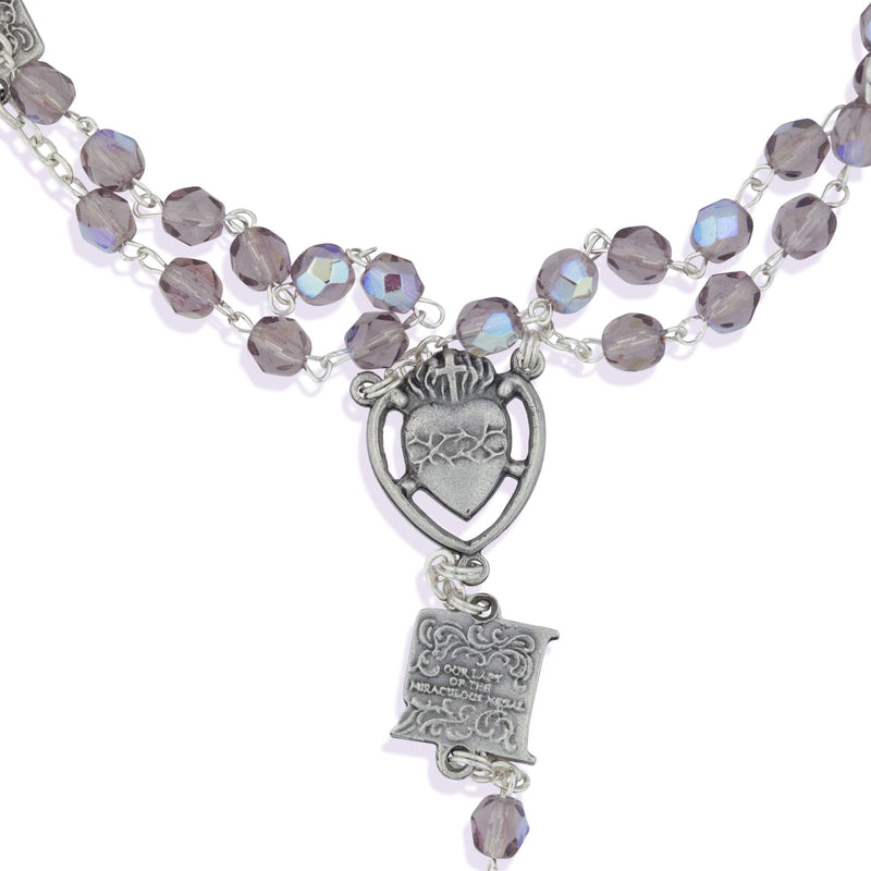 Vatican Imports Our Lady of Lourdes Crystal Rosary - Made in Italy Amethyst - BeesActive Australia