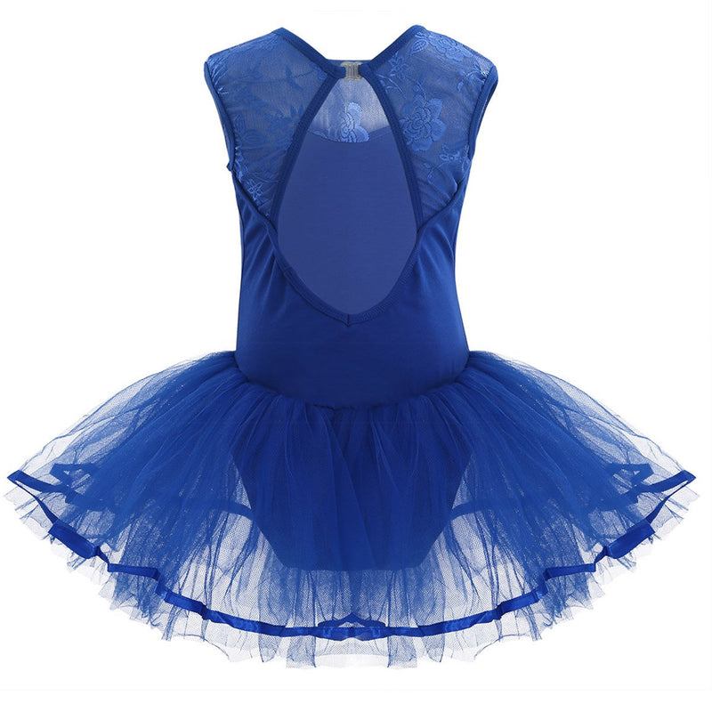 [AUSTRALIA] - Agoky Girls' Camisole Ballet Dress Gymnastic Leotard Tutu Skirt Ballerina Dance Costumes Blue Cutout Back 7 / 8 