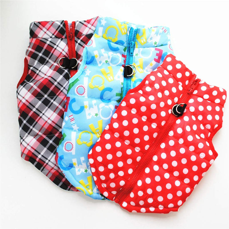 Pet Coat, Dog Winter Warm Coat with Zipper Leash Hook Cold Weather Jacket for Puppy Small Dog XS--Back Length:21cm Red - BeesActive Australia