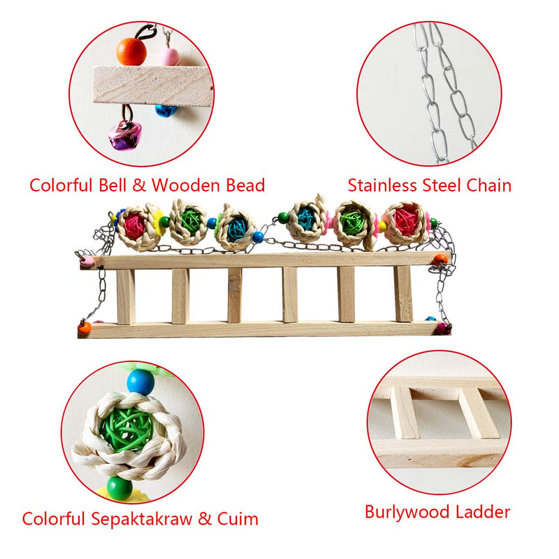 Vehomy Chicken Swing Chicken Perch Chicken Wood Ladder Stand Chicken Toy for Hens Handmade Chicken Coop Swing Toys for Chicks Rooster Hens - BeesActive Australia