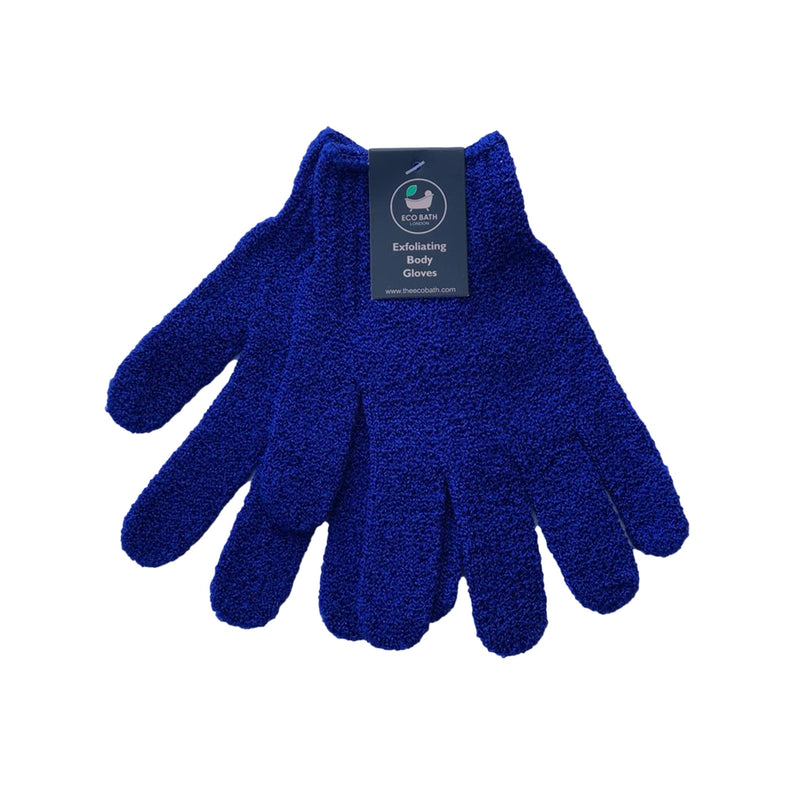 Eco Bath London Exfoliating Body Gloves for Shower, Massage, Clean and Scrub Your Skin, 1 Pair, Red, White, Black, Dark Blue, One Size - BeesActive Australia