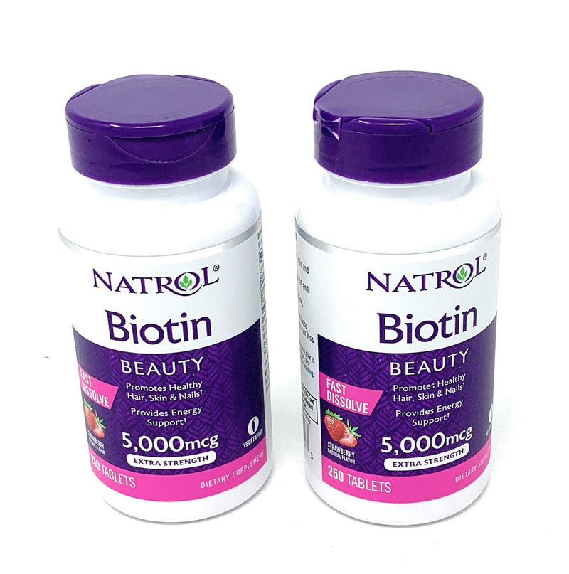 Natrol Biotin 5000 mcg Fast Dissolve Tablets (Strawberry (2 Pack)) - BeesActive Australia