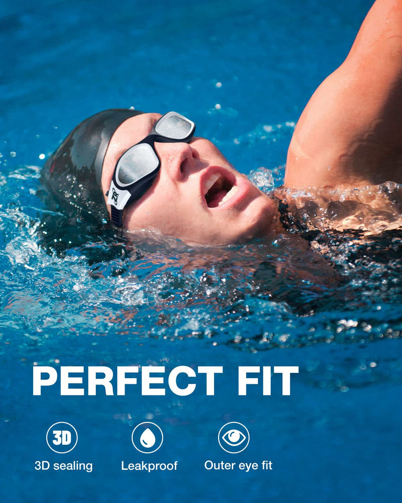 ZIONOR Swim Goggles, 2 Packs G1 Polarized Swimming Goggles for Adult/Men/Women A0-polarized Blackblue & Blackwhite - BeesActive Australia