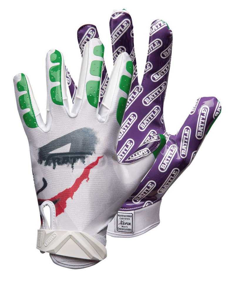 Battle Sports Villain Ultra-Stick Football Receiver Gloves for Adults Adult Large - BeesActive Australia