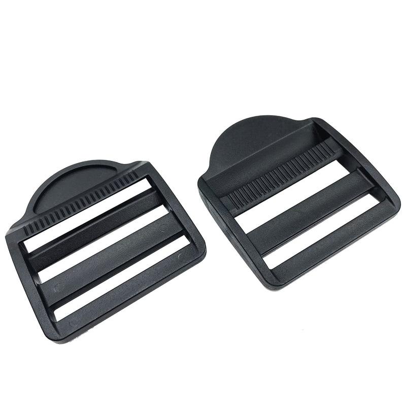 Plastic Ladder Slider - Tension Locks Adjustable Buckle Black For Webbing Backpack Belt Straps Camping Suitcase (50mm) Q089 50mm - BeesActive Australia